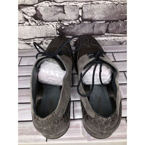 Just Cavalli Taupe Croc Leather Suede Fabric Designer Oxfords Shoes Men Sz 48EU - Picture 16 of 16